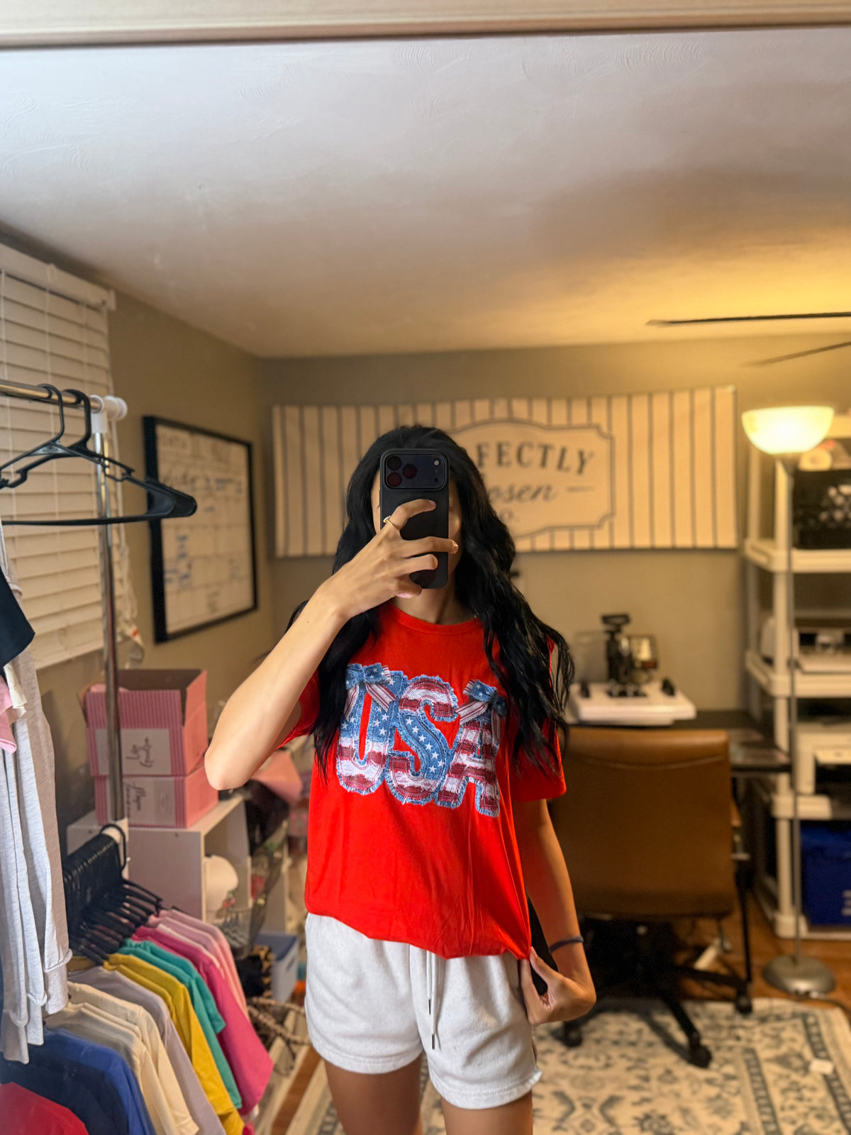 USA Patchwork Bow Tee