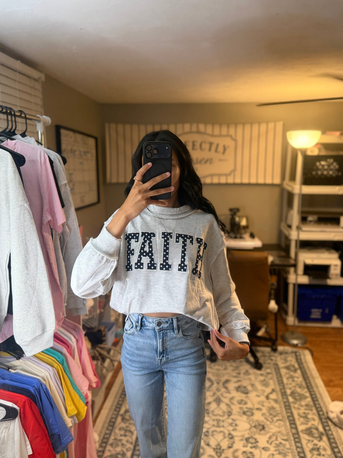 Polka Dot Faith Mockneck